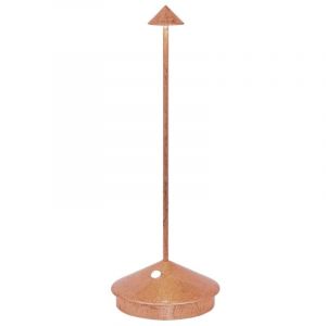 Zafferano, Lampe Pina avec Feuille de Cuivre, Lampe de Table Rechargeable et Sans Fil avec Contrôle Tactile, Utilisable comme Lampe d'Intérieur, Dimmer 2200-3000 K, Hauteur 29 cm