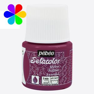 Pebeo Peinture tissu Setacolor - Tissus clairs Pailletée - Rose tourmaline - 45 ml