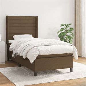 VidaXL Sommier à lattes de lit avec matelas Marron foncé 90x200 cm