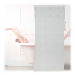 Relaxdays Store de Douche, Semi-Transparent, Rideau de Baignoire, Salle de Bains, L x H : 120 x 240 cm, Hydrofuge, Blanc