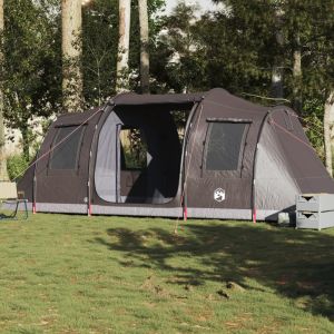 VidaXL Tente de camping tunnel 4 personnes marron imperm&eacute;able