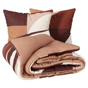 Parure de lit 3 pièces Tatia percale de coton terracotta 240x220cm