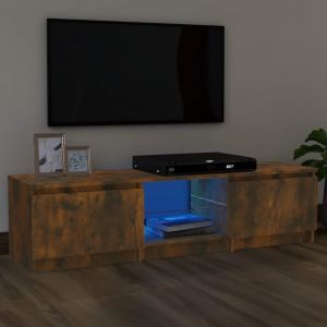 VidaXL Meuble tv avec lumières led Chêne fumé 140x40x35,5 cm Smoked oak