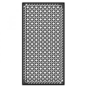 Panorama Tapis du Sol Vinyle G&eacute;om&eacute;trie Carr&eacute;e 200x200 cm - Tapis de Cuisine en PVC Linol&eacute;um Vinyle - Antid&eacute;rapant Lavable Ignifuge - Tapis pour Cuisine Bureau Salon - Protection du Sol