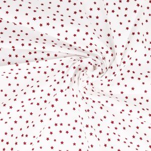 Tissu coton étoilé sur fond blanc vendu par 50 cm(...) - étoilerouge