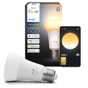 Philips Hue Ampoule LED connectée A60, White Ambiance, Culot E27, 8,1 W, Spectre complet 1000-2000 K, 1100 lumens, Intensité variable, Compatible avec Alexa, Google Assistant et Apple Home, pack de 1