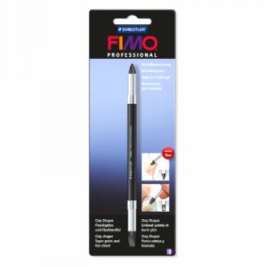 Fimo 8711 02 BK - Outil de modelage Professional, pointe et burin plat