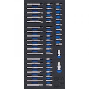 BGS Technic Insert de servante d'atelier 1/3 : Jeu d'embouts assortis | 49 pièces