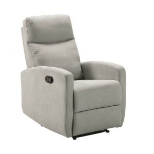 LERIDA - Fauteuil Relax Manuel Tissu Gris Clair - Altobuy