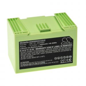 Vhbw Batterie compatible avec iRobot Roomba i557840, i715640, i715040, i7156, i7158, i7150 robot électroménager noir (3400mAh, 14,4V, Li-ion)