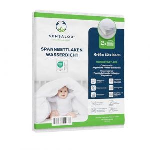 Sensalou Spannbettlaken wasserdicht 50 x 90 cm Spannbetttuch 2er Set