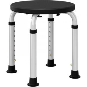 Homcom Tabouret de douche réglable en hauteur siège de douche ergonomique pieds antidérapants charge max. 136 Kg alu hdpe noir