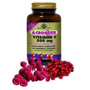 Solgar VITAMINS FRANCE Vitamine C 500mg arôme naturel framboise cranberry 90 comprimé