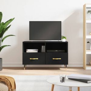 VidaXL Meuble tv Noir 80x36x50 cm Bois d'ingénierie