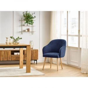 Bobochic Chaise SOPHIE tissu texturé et pieds scandinaves bois