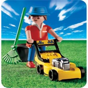 Image de Playmobil 3233 - Jardinier et tondeuse