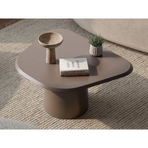 Vente-unique - Table basse en m&eacute;tal - Taupe - zinara