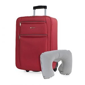 ITACA - Valise Cabine 55X40X20 légère et résistante Bagage Cabine idéal pour Voyages Courts Valise Cabine Tissu Souple 4 Roues pivotantes Compatible Ryanair, Rouge