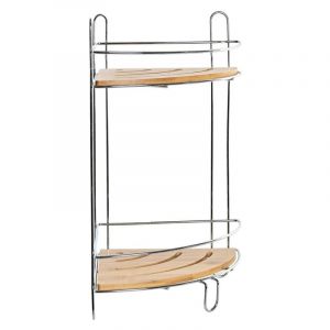 Étagère d'angle en bambou chrome métallique inoxydable DKD Home Decor