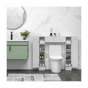 Etag&egrave;re Dessus Toilette blanche 87 x 18 x 98 cm