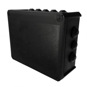 EDO Boîte de Dérivation Étanche IP66 240x190x95 mm Noir - Couvercle à Vis - Boîtier Halogène-Free pour Montage en Saillie, Résistant aux UV - Boîtier de Connexion pour Intérieur et Extérieur