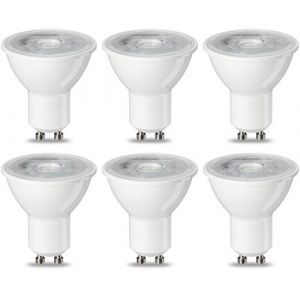 Image de Amazon Basics Spot LED type GU10, 4.7W (équivalent ampoule incandescente de 50W), blanc chaud - Lot de 6