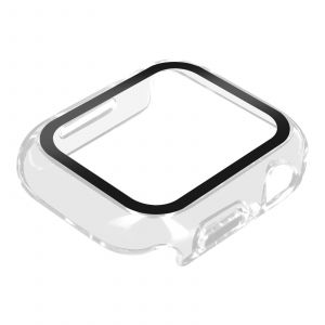 Image de Avizar Coque Apple Watch Serie 7 (45mm) Rigide Finition Soft-touch Enkay transparent Blanc