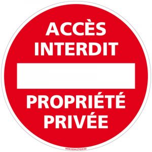 Panneau Interdiction de Stationner, Panneau de Signalisation Taille Standard 250 mm - Accès Interdit Propriété Privée