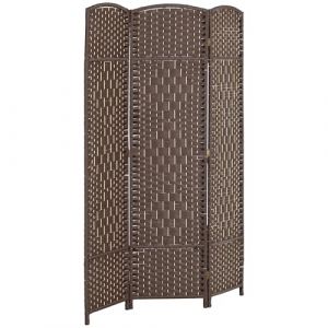 Homcom Paravent intérieur - 3 panneaux - pliable - pour salon chambre à coucher maison - 135 x 180 cm - marron