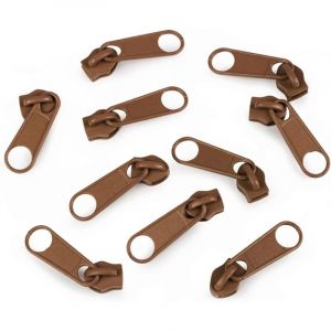 Cyclingcolors 10x Curseur N°5 Non Verrouillable pour Fermeture éclair à Glissière Spirale Zipper Tirette Métal idéal Jupe Vêtement Robe Maroquinerie Confection