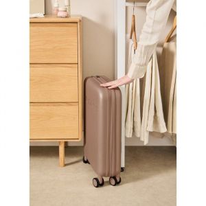 LUGGAGE STUDIO FOLDABLE - Valise cabine rigide pliable en polycarbonate avec serrure et roues multidirectionnelles - Moka - Taille