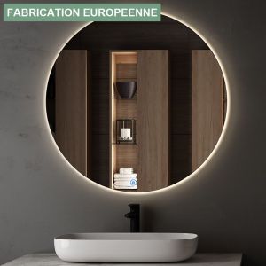 Miroir rond éclairage LED de salle de bain SOLEN avec interrupteur tactile - 60cm