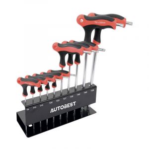 Autobest Jeu de 10 Clés en Torx sur ratelier T9 à T50