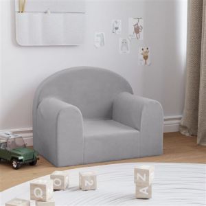 VidaXL Canapé pour enfants gris clair peluche douce