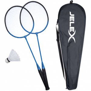 Image de JELEX United Lot de 2 raquettes de badminton avec volant noir-bleu