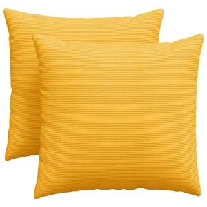 VidaXL Coussins De Canap&eacute; 2 Pcs Jaune Clair 45 X 45 Cm