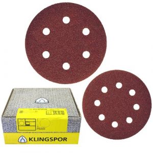 Klingspor Bois/Métal auto-serrants Disques abrasifs PS 22 K Grain 220 150 mm 6 trous Lot de 50