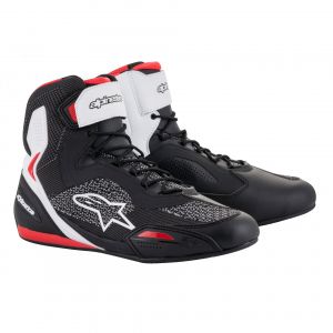 Alpinestars Chaussures moto Faster 3 Rideknit noir/blanc/rouge - US-7.