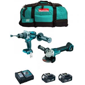 Makita Kit MK210 (DHP481 DGA504 2 x 5,0 Ah DC18RC LXT600)