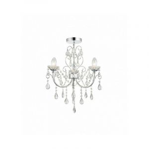 Endon Plafonnier Tabitha, chrome et cristal, 3 ampoules