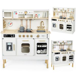 Cuisine enfant bois avec éclairage led