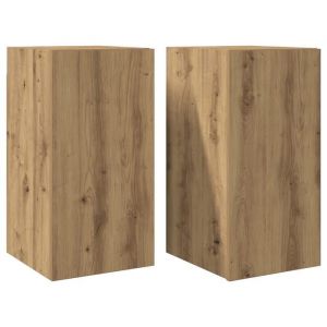 Helloshop26 - Meubles tv multimédia étagère télévision buffet téléviseur salle à manger salon chambre 2 pièces chêne artisanal 30,5 x 30 x 60cm bois