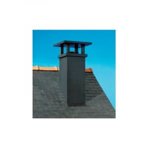 Poujoulat Sortie de toit Tradinov pente 74 à 89% Ø230 Clas noir lisse TCP 80-230s - 01230404NOIR