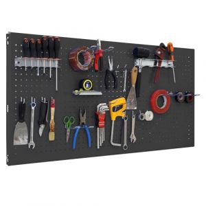 Simon Rack SimonRack Panneau Outils Muraux, Organisateur Outils, Comprend 22 Crochets et 3 Supports, 1500 x 600 mm, Anthracite - Simonwork