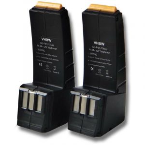 Image de Vhbw Lot 2x Batterie Ni-MH 3000mAh (12V) pour outils Festo Festool 486831, 488844, 489073, 489726, 489823, 489824, 48982