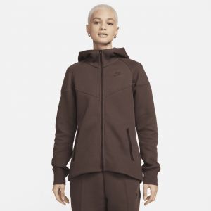 Image de Nike Sweat à capuche et zip Sportswear Tech Fleece Windrunner pour femme - Marron - Taille XS (FR 34-36) - Female