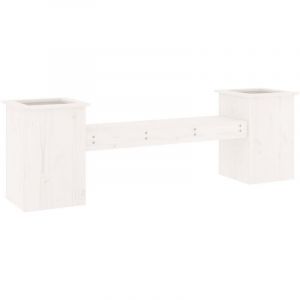 VidaXL Banc avec jardini&egrave;res blanc 184,5x39,5x56,5 cm bois massif pin