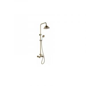 Image de Rousseau Ensemble de douche avec robinetterie Rétro Thermostatique en inox coloris vieux bronze