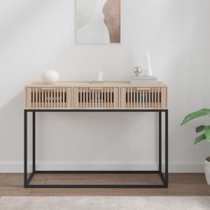 VidaXL Table console 105x30x75 cm bois d'ingénierie et fer