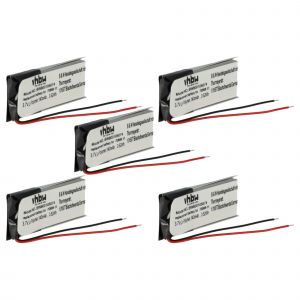 Vhbw 5x Batterie Compatible Avec Plantronics Explorer 395 Casque Audio, Écouteurs Sans Fil (140mah, 3,7v, Li-Polymère)